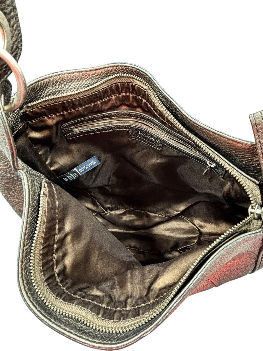 Banana Republic Bronze Metallic Pebbled Leather Hobo Shoulder Bag - Picture 10 of 13